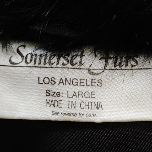 SOMERSET FURS BLACK 100% PURE RABBIT COAT SIZE LARGE - Picture 4 of 7